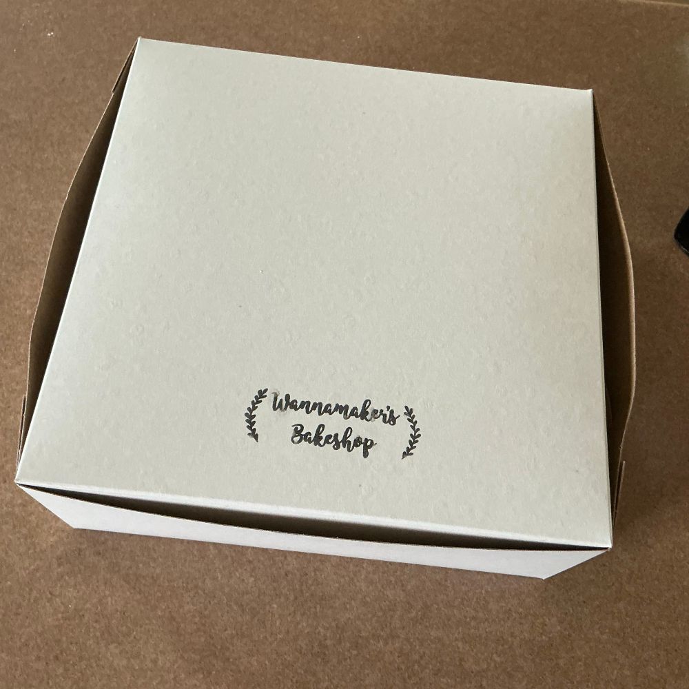 A pastry box from Wannamaker’s Bakeshop in Trenton.