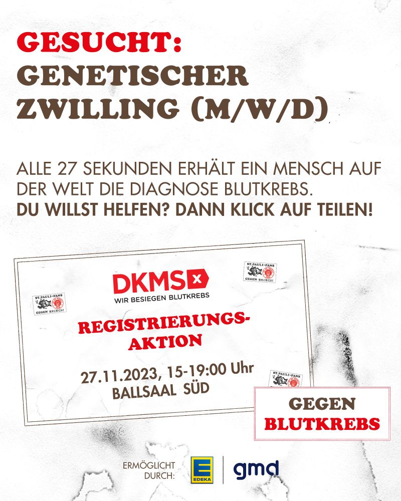 Grafik zur DKMS-Aktion am Millerntor.