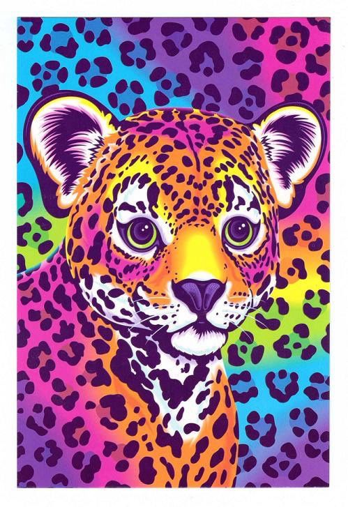 lisa frank style rainbow leopard