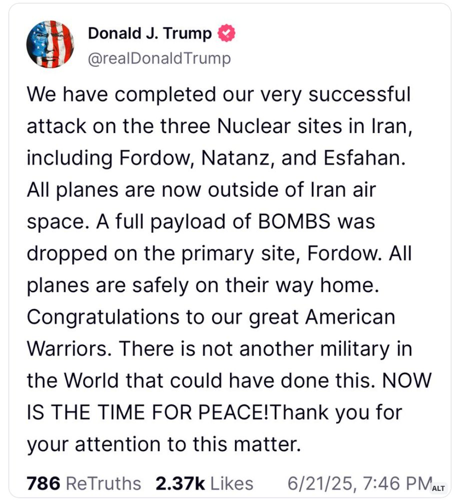 Trump post Iran