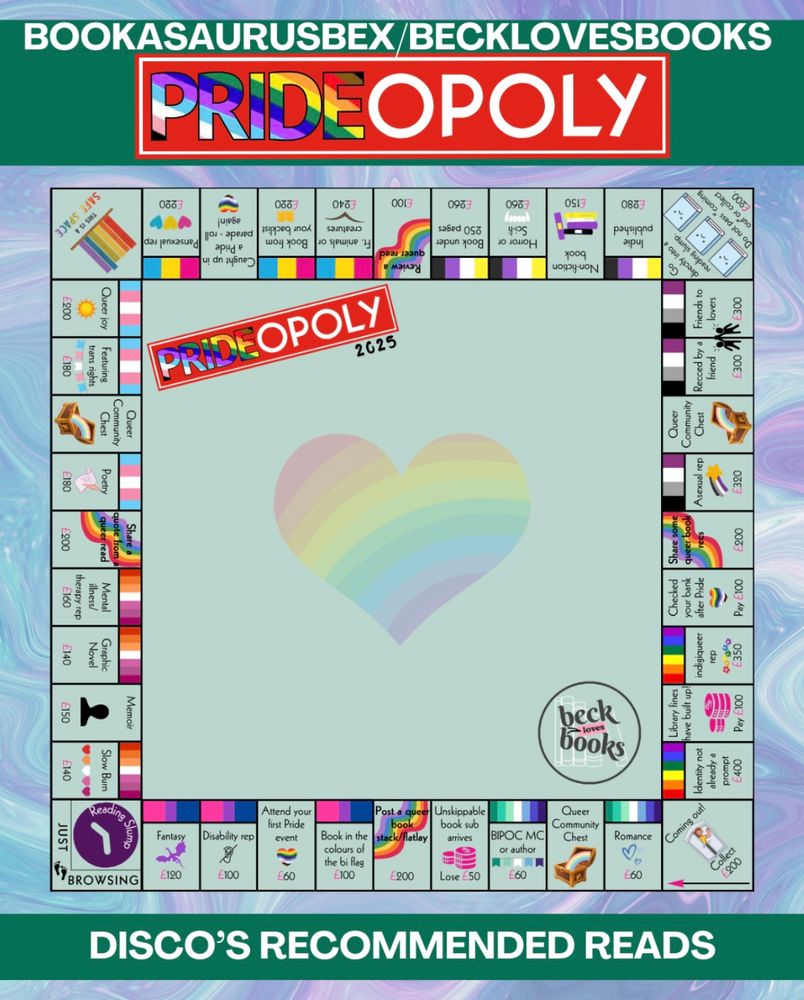 Prideopoly board, monopoly board with lots of of pride flags 