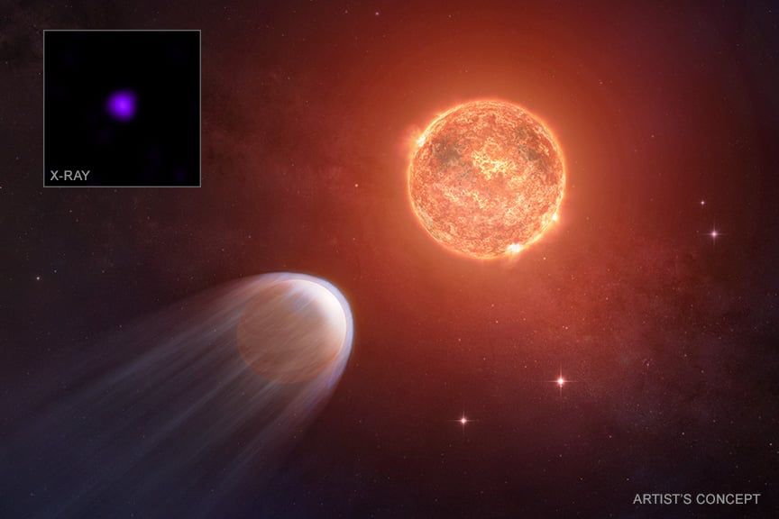 Illustration of a planet and a star