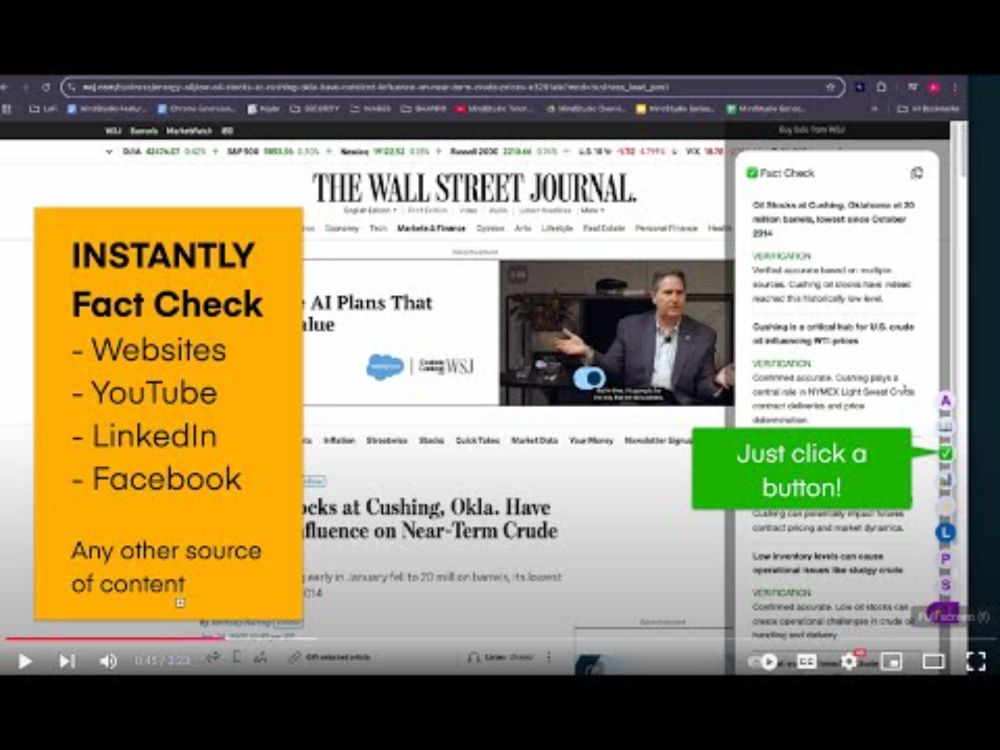 Use AI to Fact Check any webpage, YouTube video,  or social post with the click of a button.