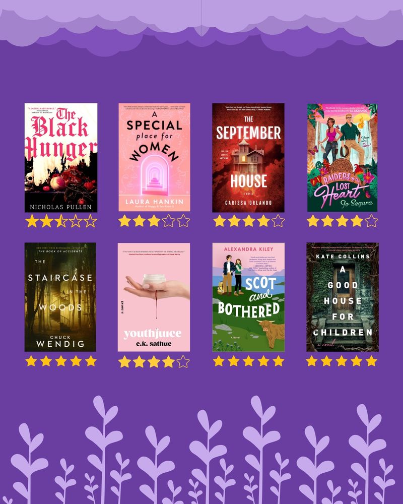 A variety of book covers with different star ratings 