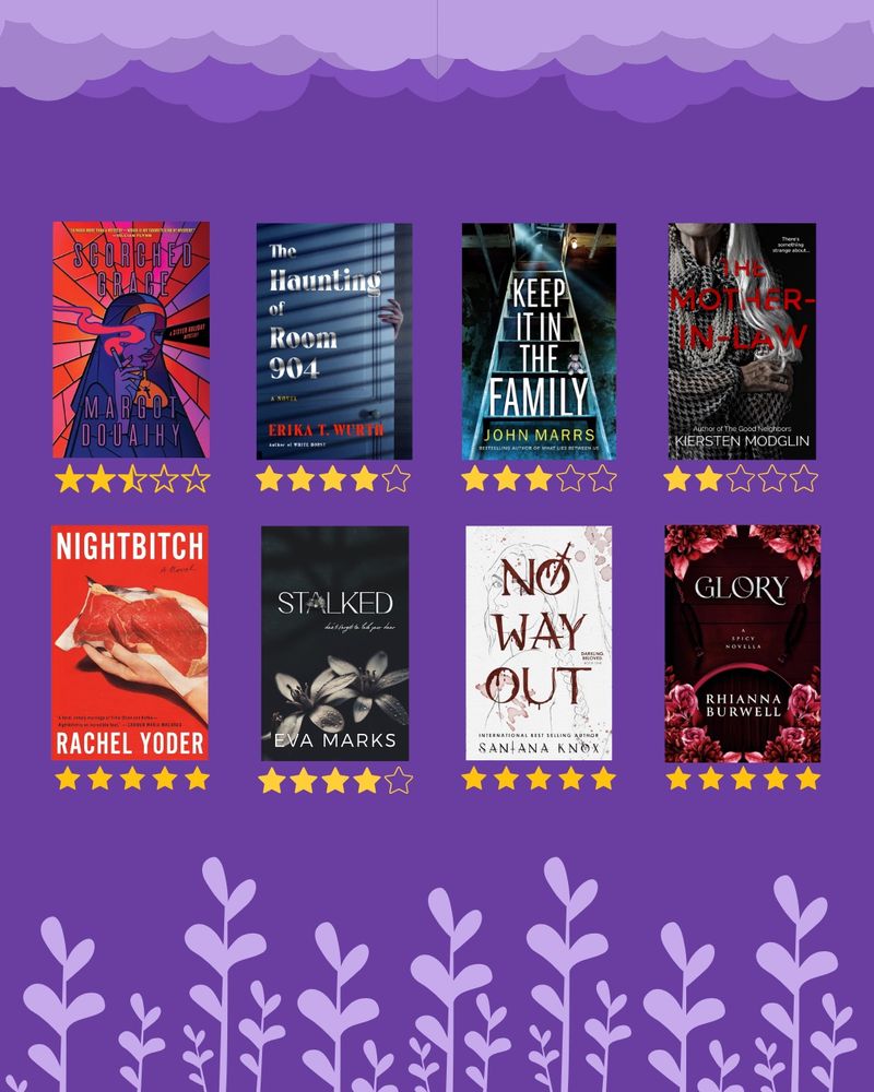A variety of book covers with different star ratings 