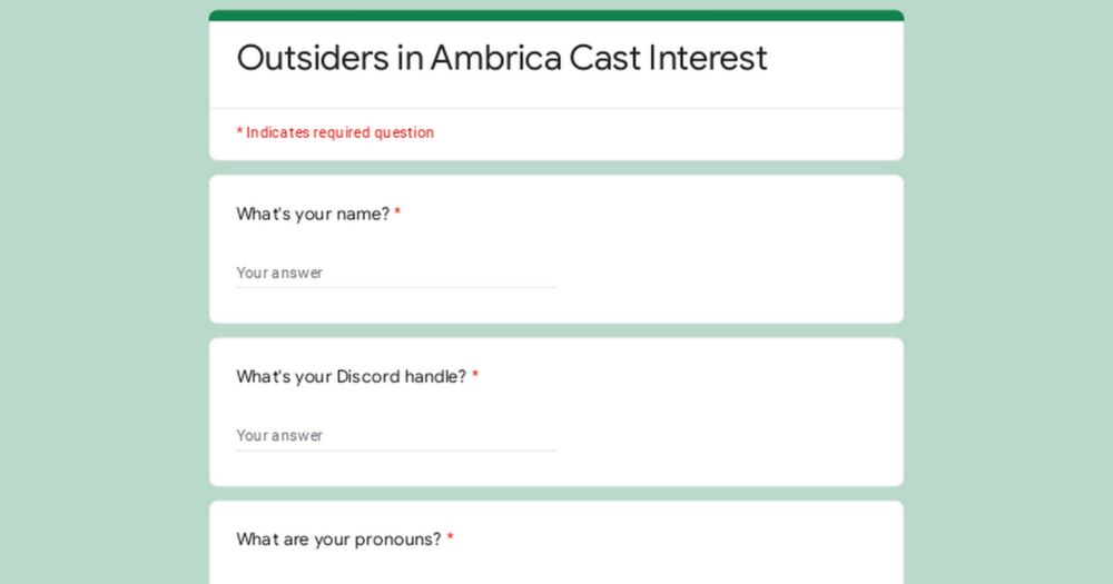 Outsiders in Ambrica Cast Interest