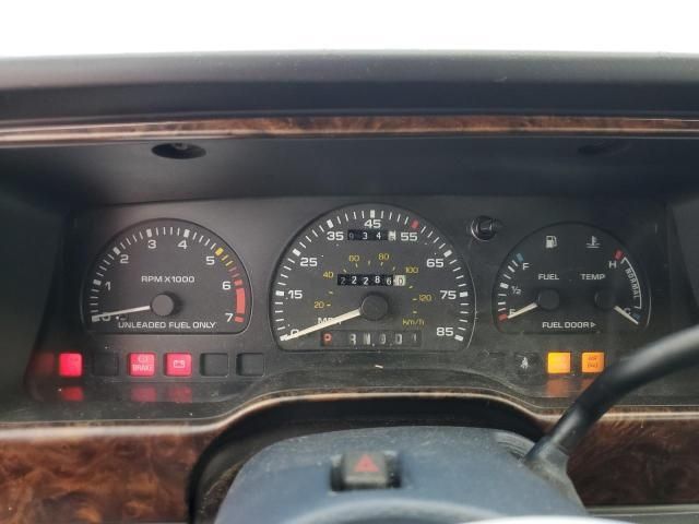 A picture of the dashboard view of a 1991 Mercury Sable