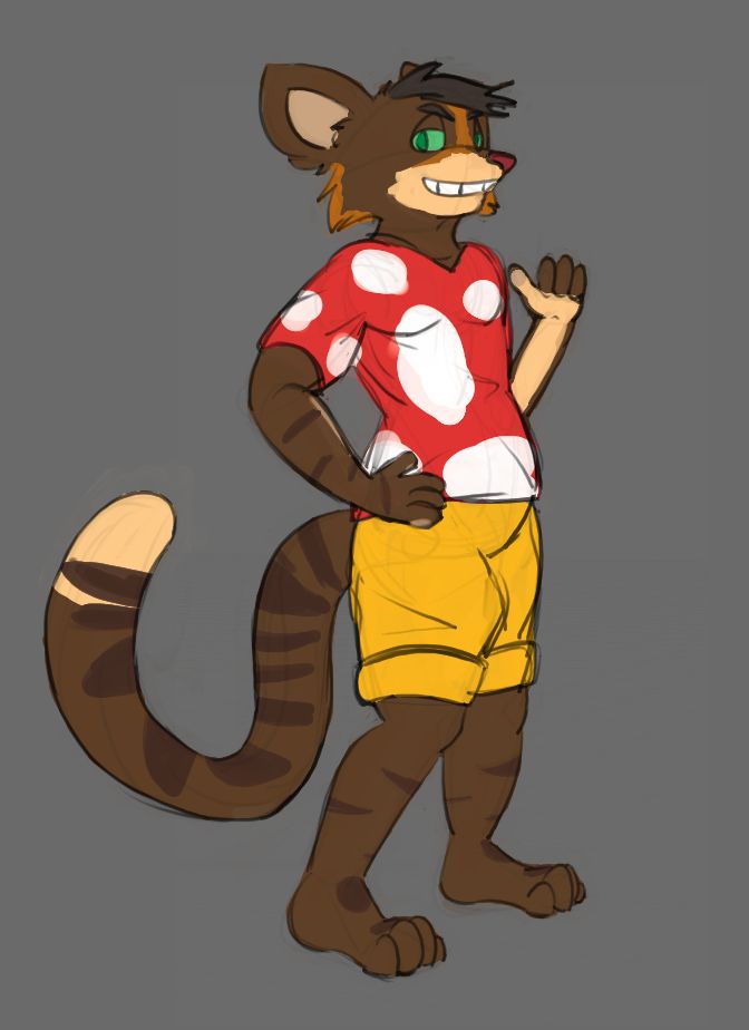 Eddie from Critter Cove looking smug and pointing his thumb at himself