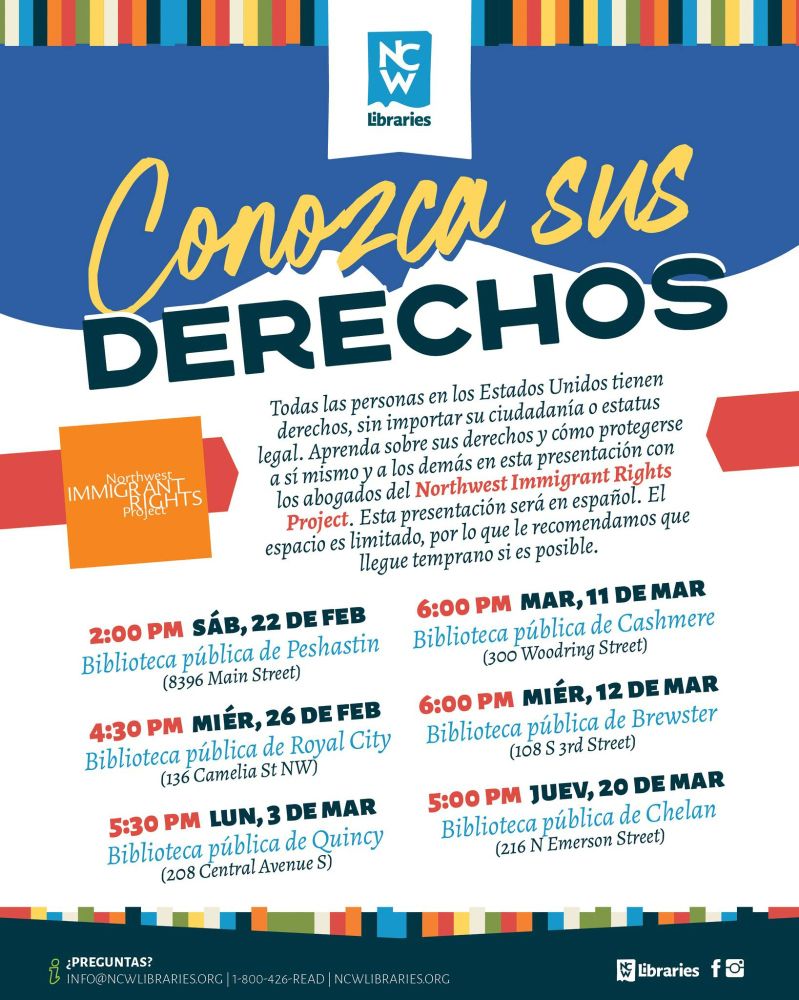 Conozca sus Derechos. Todas las personas en los Estados Unidos tienen derechos, sin importer su cuidadanía o esatus legal. 