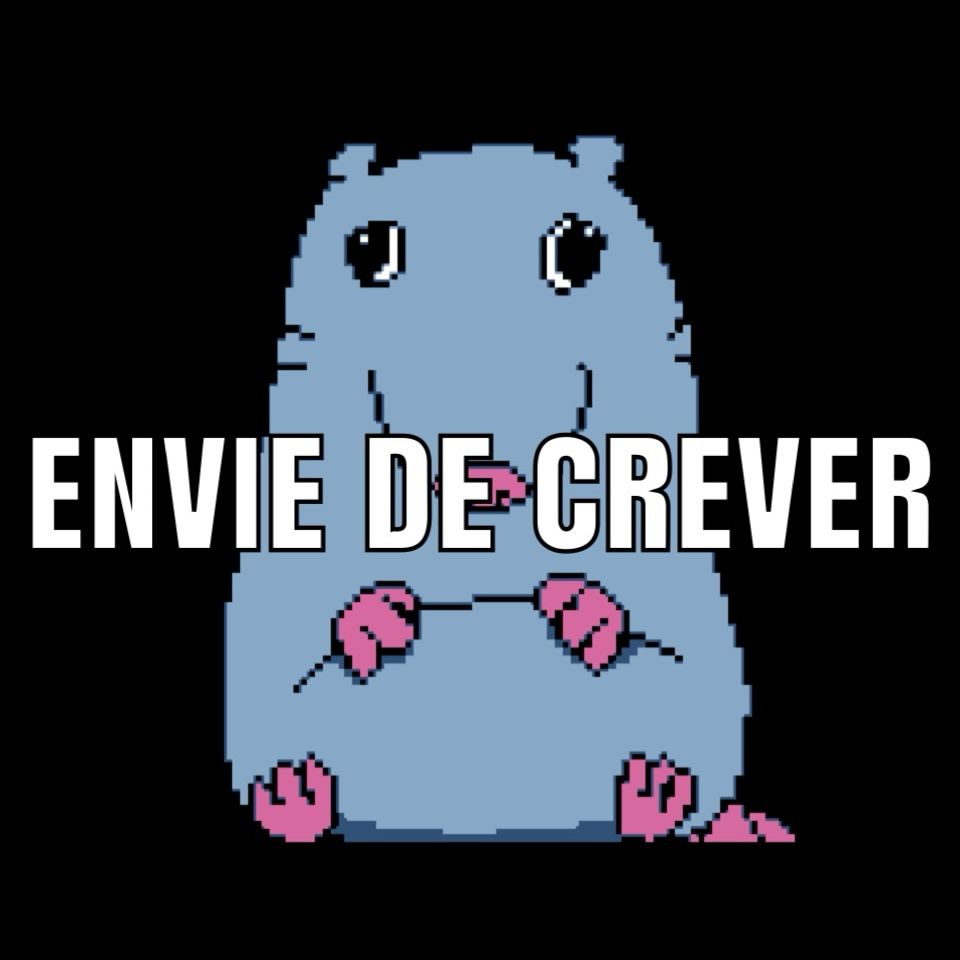 Rat stupide + texte « envie de crever »
