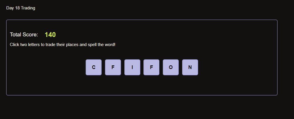 Screenshot of a word game.