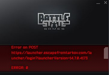POST auth error showing a descriptive error code of 0.