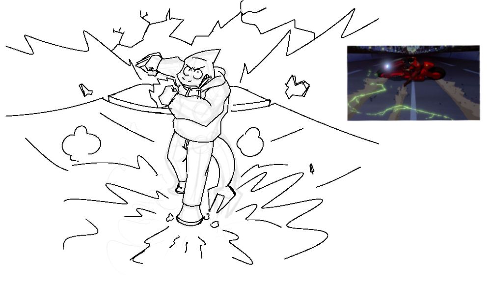 Komua doing the drift from Akira while on a R.I.F.T train