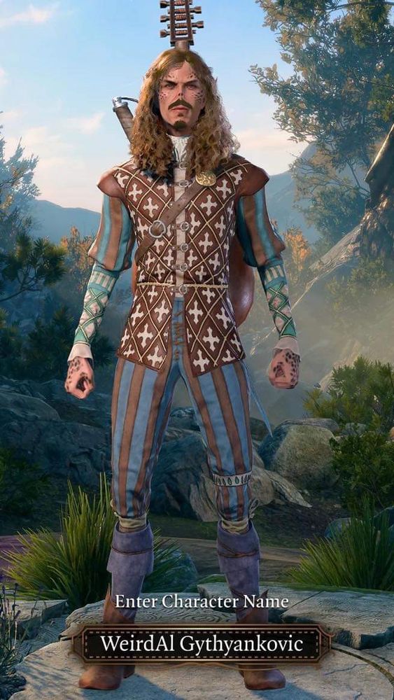 Githyanki BG3 bard named WeirdAl Gythyankovic