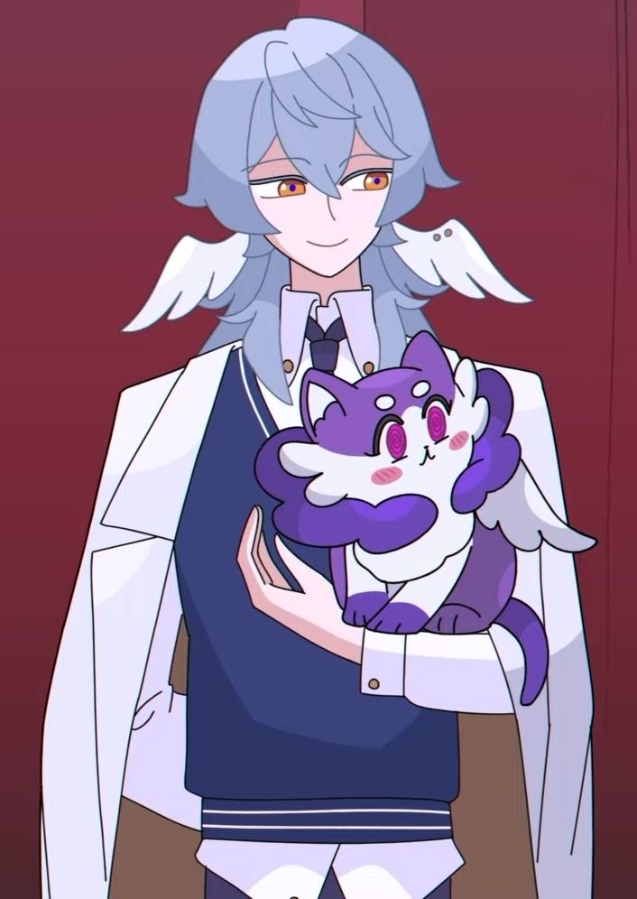 Sunday, from the newest hoyofair video, holding a purple chimera.