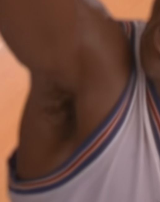 Michael Jordan's armpit in the most pivotal scene in space jam 
