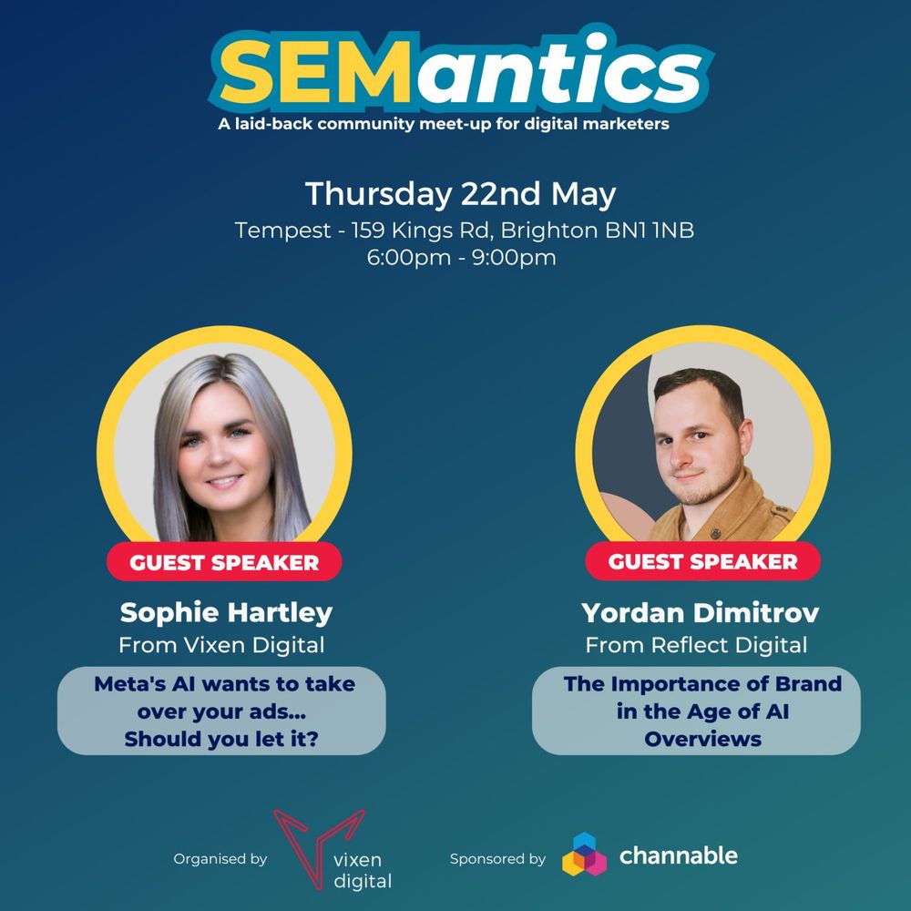 Poster from SEMantics for Thursday, 22nd of May 2025. Yordan Dimitrov and Sophie Hartley presenting. 
