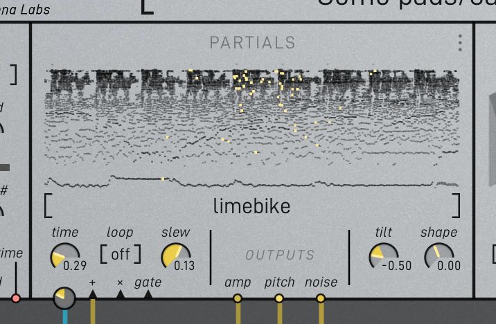Spectrogram of a lime bike alarm sound in Madrona Lab's Sumu.