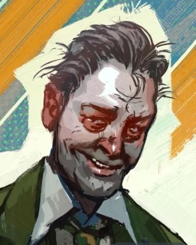 The saddest man in existence being happy. (Disco Elysium)
