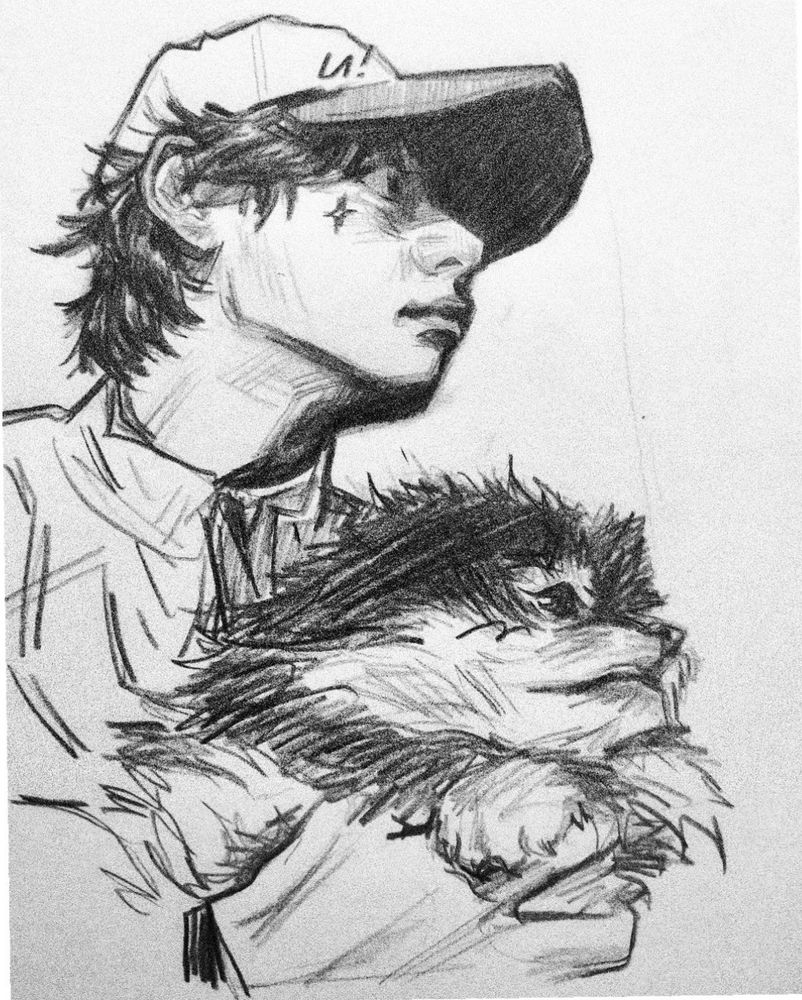 taetan selca sketch, from April 2023