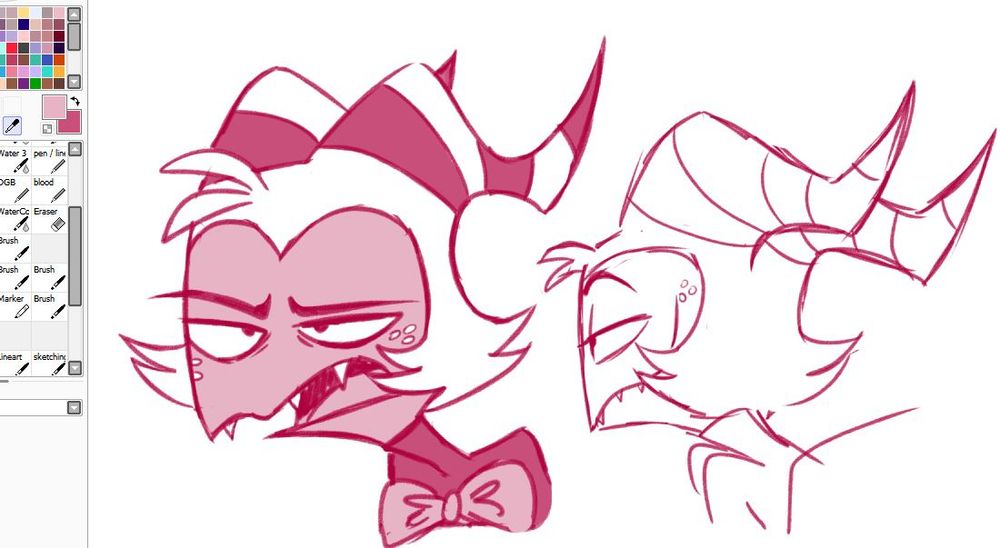 Drawing of Moxxie From Helluva Boss