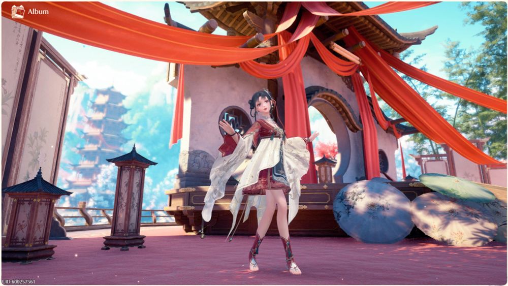 Infinity nikki screenshot of Nikki dancing near an outdoor stage