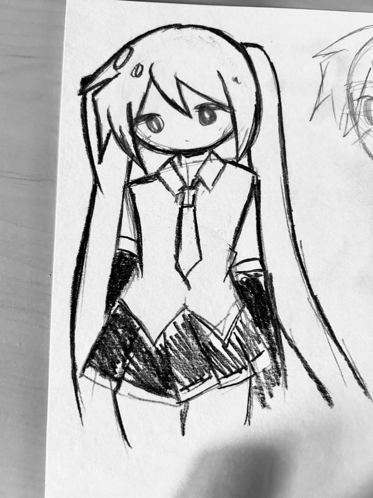 drawing of hatsune miku