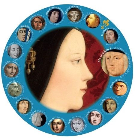 S. Dünnebeil, Mary, a “diplomatic Weapon of Universal Value” for Charles the Bold, in: Mary of Burgundy: The Reign, the ‘Persona’ and the Legacy of a European Princess, hg. von Michael Depreter, Jonathan Dumont, Elizabeth l’Estange, Samuel Mareel, (Burgundica 31) Turnhout 2021, S. 453. 