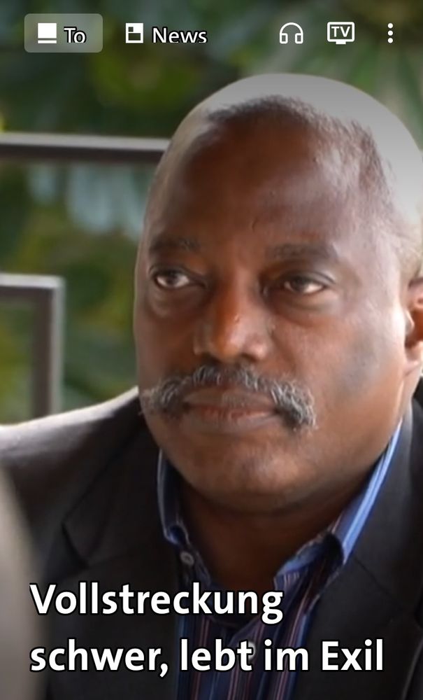 (Tagesschau)
Vollstreckung schwer, lebt im Exil