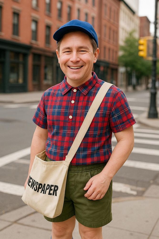 Pierre P. As a paperboy