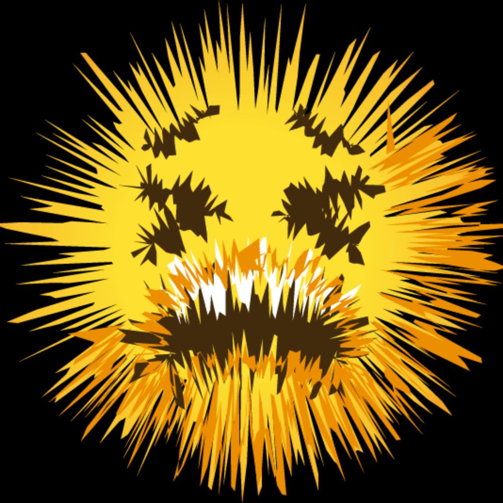 An anguished emoji that looks like it is simultaneously exploding and collapsing upon itself. 