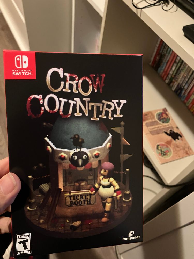 The physical deluxe edition of Crow Country for the Nintendo Switch, by Fangamer.