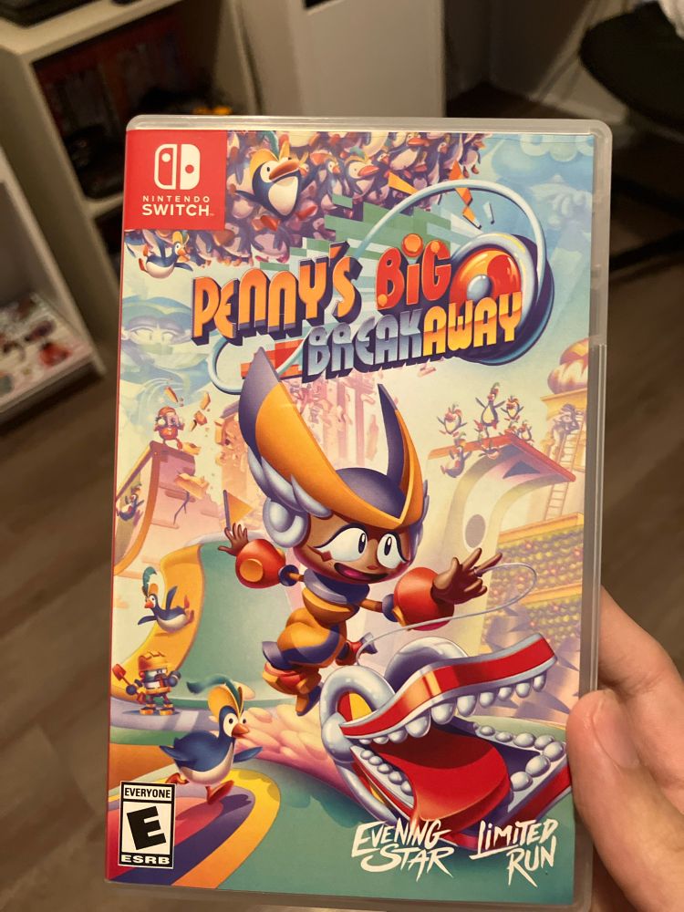 A physical copy of Penny’s Big Breakaway for the Nintendo Switch, from Limited Run Games.