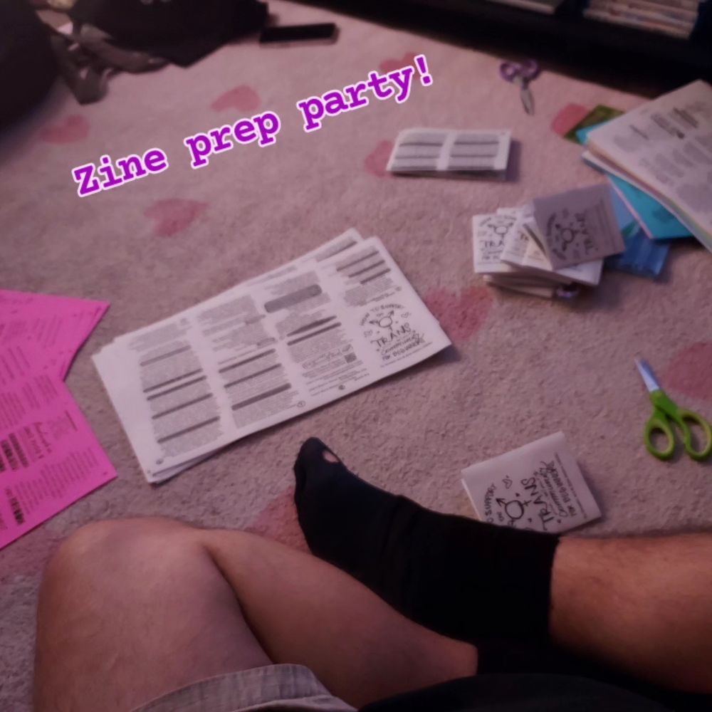 Zine prep party mid folding zines