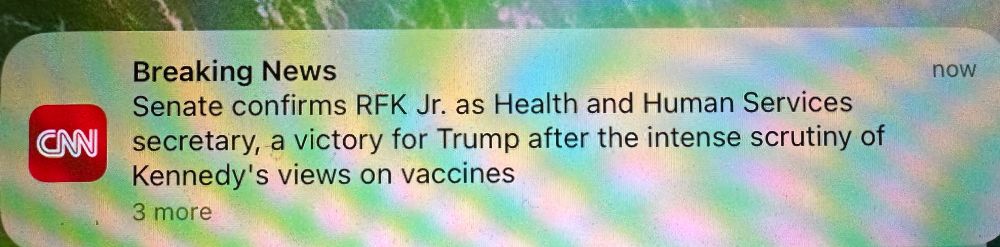 RFK Jr confirmed as Health &. Human Services secretary.