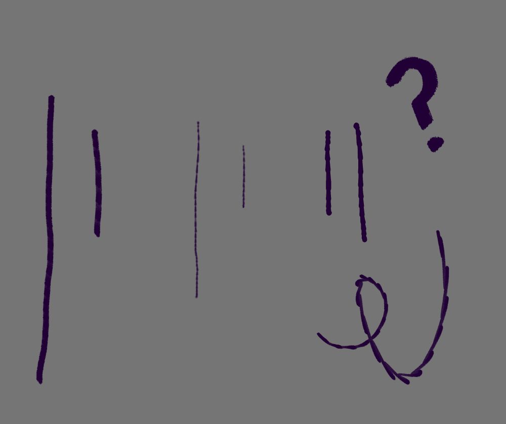 Some lines illustrating an issue happening when drawing a stroke