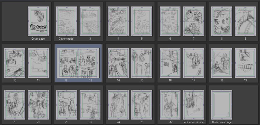 ROUGH thumbnails for Chapter 03