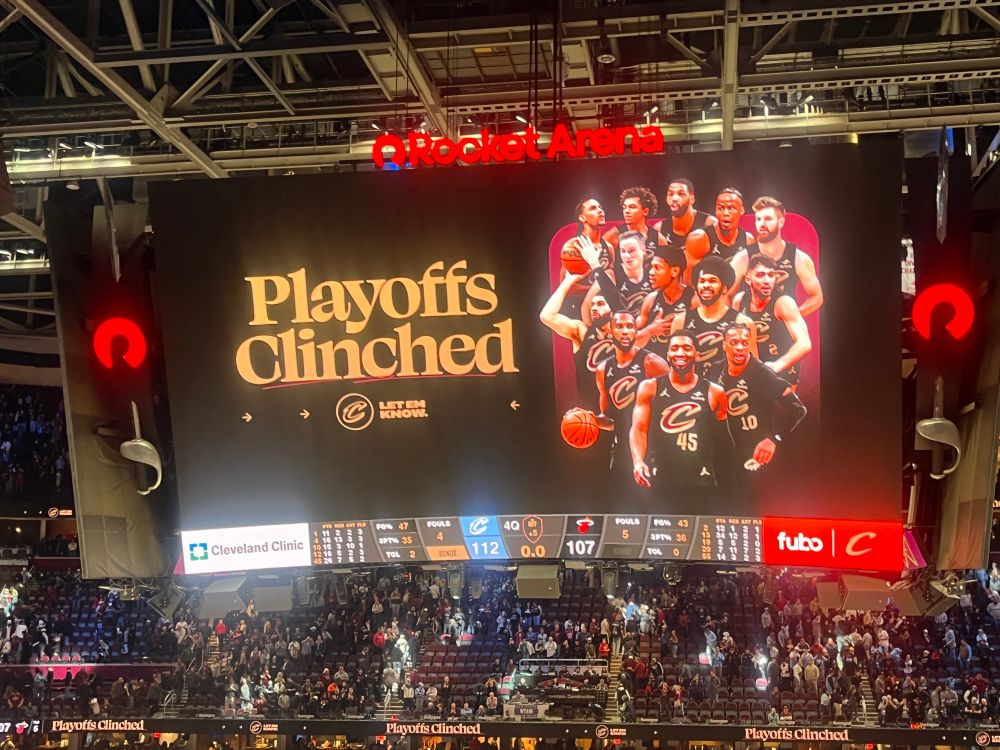 Cavs scoreboard. Playoffs Clinched