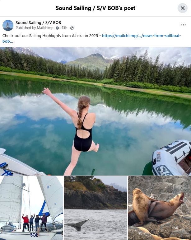 Samples from our 2025 photo highlight of sailing and playing in Alaska. 