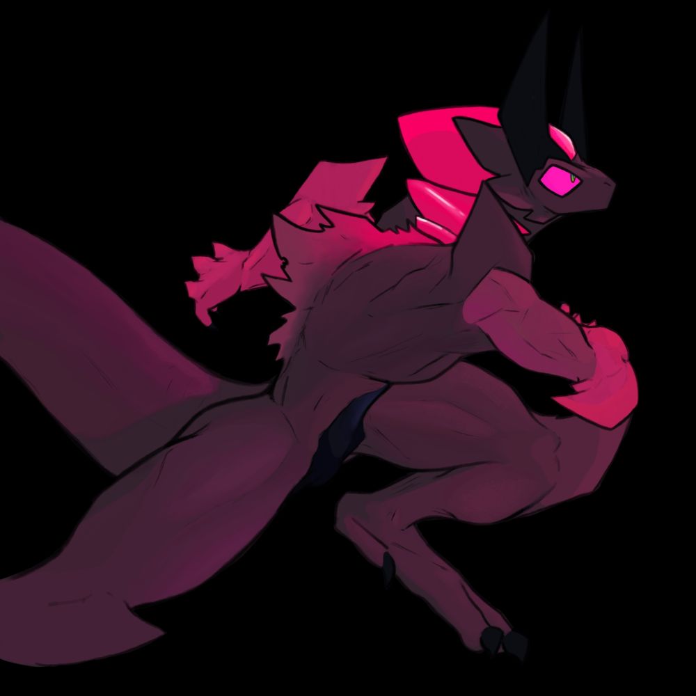 One of my OCs and kinda my Sona, his name is Goad - 12' 6" Male - A hard working pack leader that probably cares for himself too little. This drawing is an older design cause I haven't really done a full body of his newer look yet.