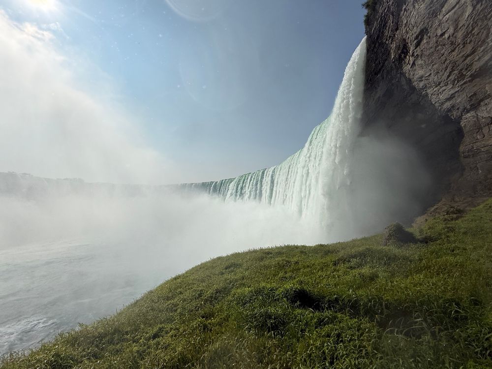 Niagara Falls as seen at water level from the journey behind the falls tour.