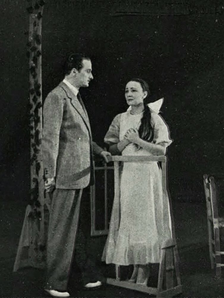 Renato Cialente and Elsa Merlini in a scene of their 1940 staging of Thornton Wilder‘s “Our Town“ (Italian: Piccola Città). Photo: L'Illustrazione Italiana, March 31, 1940. 
