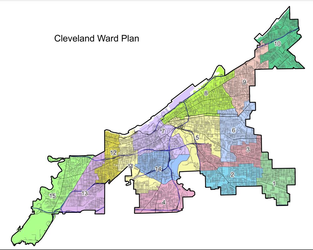 The new draft Cleveland ward map. 