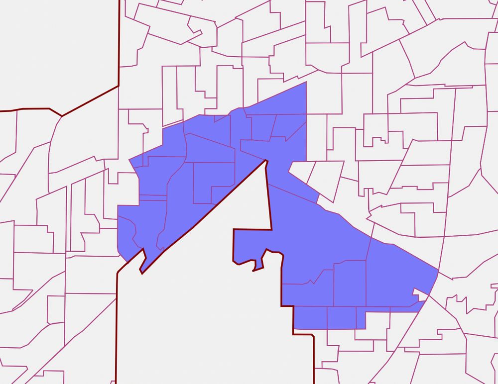 A proposed ward that uses the proposed Ward 11's southern boundaries, but instead of taking in Detroit-Shoreway, includes the Westown/West Boulevard neighborhood, which raises its Hispanic voting-age population from 26.5% to nearly 30%. 