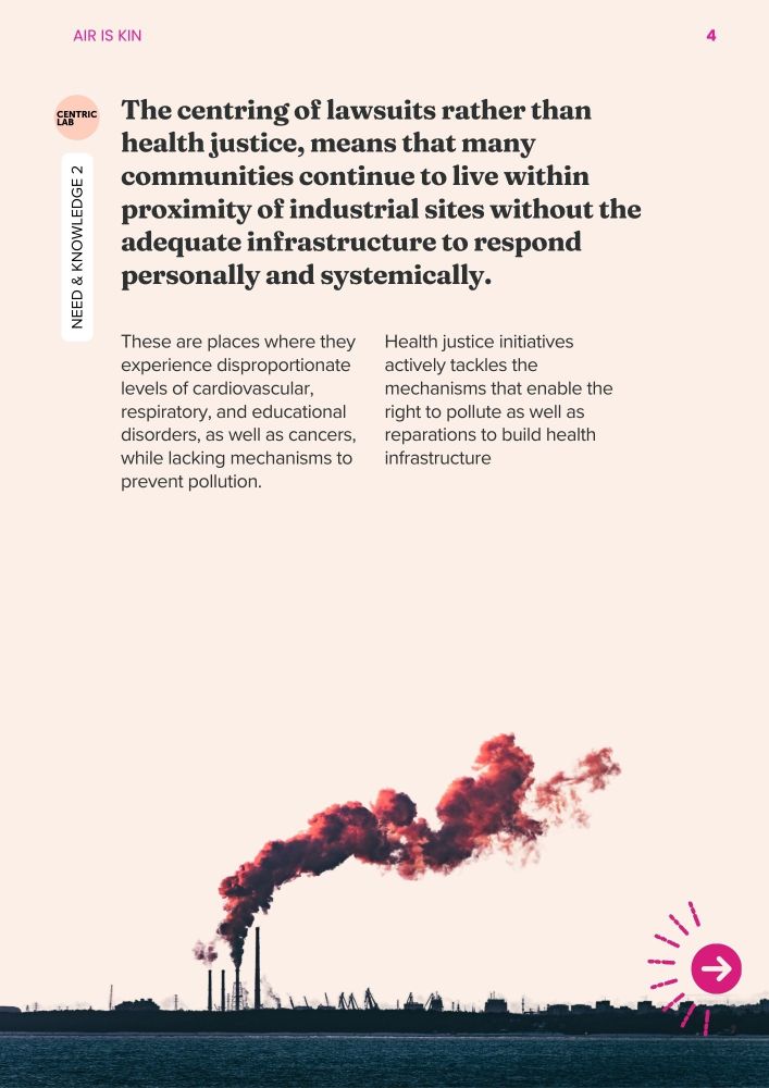 The centring of lawsuits rather than health justice, means that many communities continue to live within proximity of industrial sites without the adequate infrastructure to respond personally and systemically.
These are places where they experience disproportionate levels of cardiovascular, respiratory, and educational disorders, as well as cancers, while lacking mechanisms to prevent pollution. 
Health justice initiatives actively tackles the mechanisms that enable the right to pollute as well as reparations to build health infrastructure