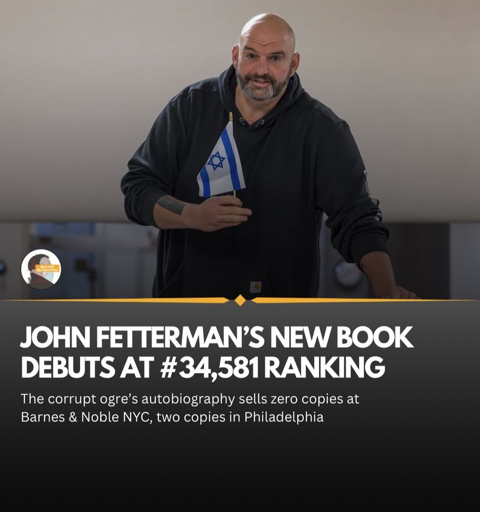Fetterman's book debuts at 34,581 ranking. Lolol. 