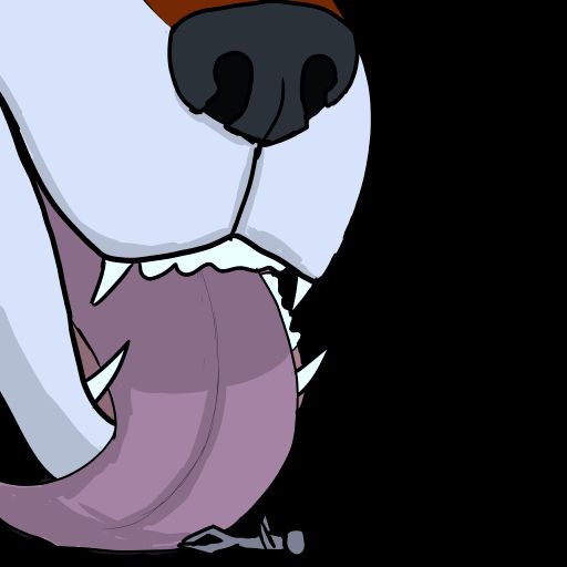 Macro wolf slurping up a micro.