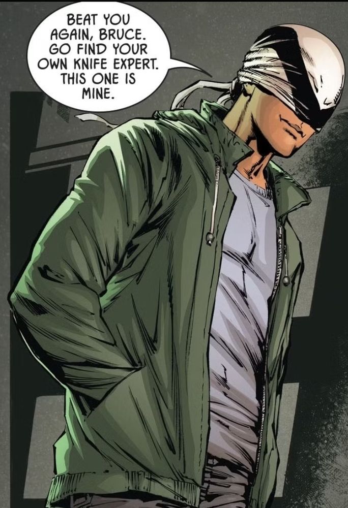 Ghostmaker in a dark green jacket. It is very cute. 
