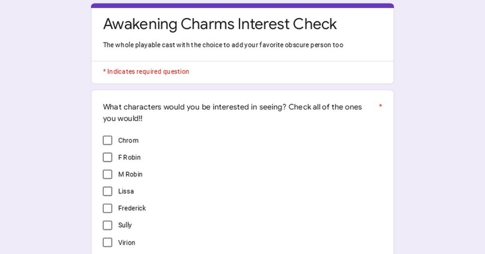 Awakening Charms Interest Check