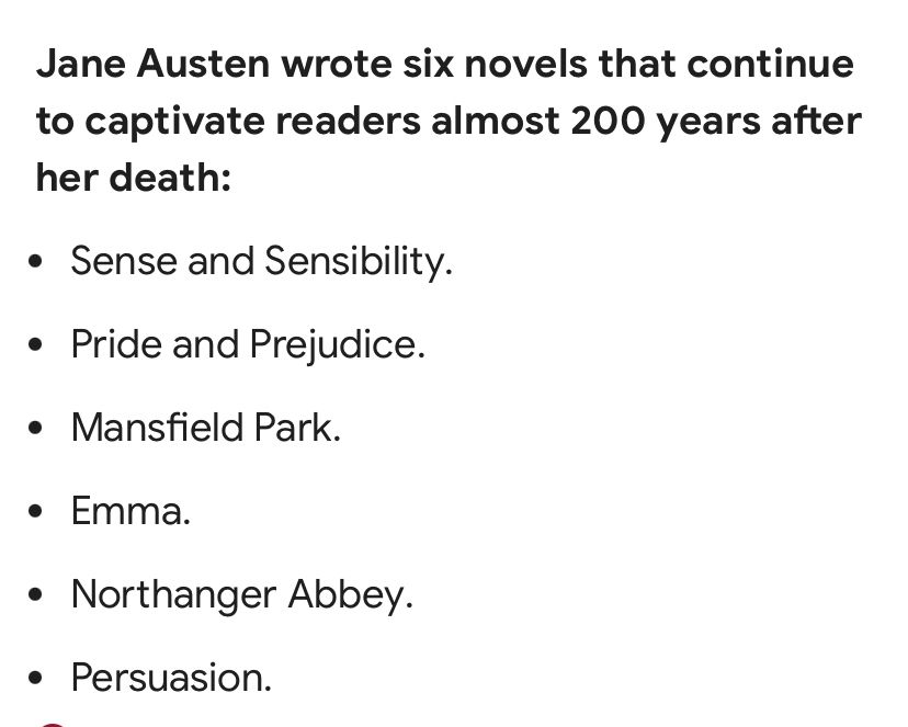 List of books written by Jane Austen. 